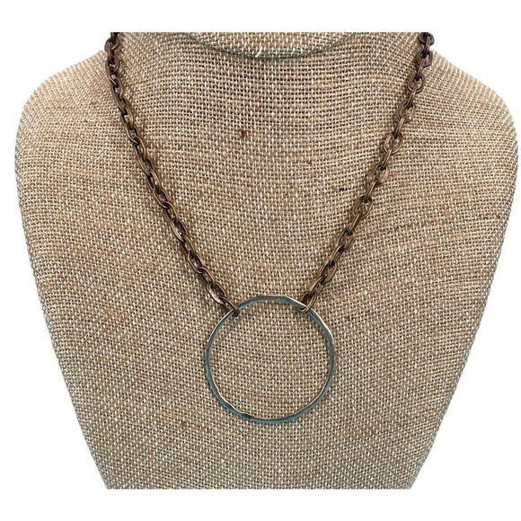 Amy Wells Handcrafted Sterling Silver Ring On Necklace Bronze Chain - Picture 6 of 7